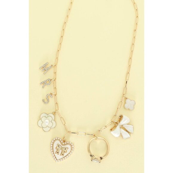 Bride Engagement Theme Multi-Charm Necklace - Picture 2 of 2